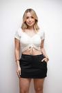 Blusa Masmu Feminina Gaia Cropped Franzida Básica
