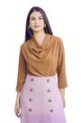 Blusa Matuta Essencial Gola Fluida Marrom