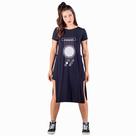 Blusa Max Alongada Fendas Laterais Manga Curta Moda Feminina Blusa Max Alongada Fendas Laterais Manga Curta Moda Feminina