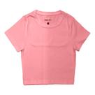 Blusa mc, basic+, em malha algodão com elastano, referencia r009 na cor rosa g