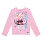 Blusa Menina Cinti Térmica Estampa Ursinha e Strass Rosa Tamanho:4