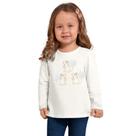 Blusa Menina em Cotton Off White Esquilinhos - Milon Blusa Menina em Cotton Off White Esquilinhos - Milon