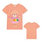 Blusa Menina Kukiê Canelado Estampa Ursinho Laranja Tamanho:14Cor:Igual da foto