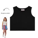 Blusa Menina Kukiê Cropped em Soft Line Preto Tamanho:8Cor:Igual da foto