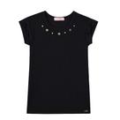 Blusa Menina Kukiê em Ribana Aplicação Pérolas Preto Blusa Menina Kukiê em Ribana Aplicação Pérolas Preto