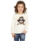Blusa Menina Kyly em Cotton na cor Mescla Gelo Tamanho:2