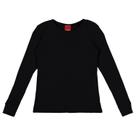 Blusa Menina Kyly em Ribana Canelada na cor Preta