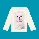 Blusa Menina Malha Modelli Cachorrinho Rosa Suave - Alakazoo Blusa Menina Malha Modelli Cachorrinho Rosa Suave - Alakazoo