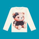 Blusa Menina Malha Modelli Ursinho Preto - Alakazoo Blusa Menina Malha Modelli Ursinho Preto - Alakazoo
