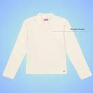 Blusa Menina Manga Longa em Ribana Off White - Cinti Blusa Menina Manga Longa em Ribana Off White - Cinti