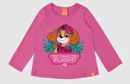 Blusa Menina Manga Longa Rosa Skye Patrulha Canina Malwee Kids
