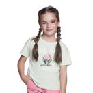 Blusa Meninas Manga Curta Malha Verde Claro Cartão Postal Have Fun