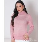 Blusa Modal Cacharrel Feminina Tricot Manga Longa Elegante Gola Alta Tricô Moda Inverno Blusa Modal Cacharrel Feminina Tricot Manga Longa Elegante Gola Alta Tricô Moda Inverno