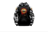 Blusa Moletom Adulto Com Capuz Guns N Roses Com Bolso