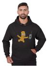 Blusa Moletom Bart Masculina Nirvana Com Bolso e Capuz Preto