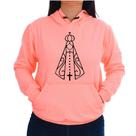 Blusa Moletom Canguru Casual Flanelado Nossa Senhora