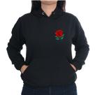 Blusa Moletom Canguru Flanelado Casual Flor Vermelha