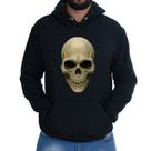 Blusa Moletom Canguru Flanelado Caveira Realista