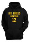 Blusa Moletom Capuz Basquete Los Angeles Basketball Núm 12