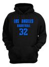 Blusa Moletom Capuz Basquete Los Angeles Basketball Núm 32