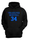 Blusa Moletom Capuz Basquete Philadelphia Basketbal Núm 34