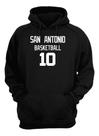 Blusa Moletom Capuz Basquete San Antonio Basketball Núm 10