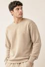 Blusa Moletom Confortável Gola Careca Polo Wear Bege Médio