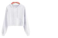 Blusa Moletom Cropped Feminino Flanelado Liso Curto Capuz