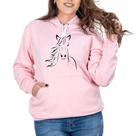 Blusa Moletom Feminina Bolso Canguru Estampa Cavalo Conforto Blusa Moletom Feminina Bolso Canguru Estampa Cavalo Conforto
