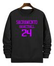 Blusa Moletom Gola Basquete Sacramento Basketball Número 24 Blusa Moletom Gola Basquete Sacramento Basketball Número 24