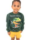 Blusa Moletom Infantil Led Pisca Luz Dinossauro Divertida