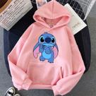 Blusa Moletom Lilo & Stitch Coala Fofo Desenho Blusa Feminina Casaco de Frio com Bolso e capuz