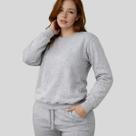Blusa Moletom Liso Feminino Algodão De Frio Sem Capuz Premium
