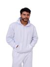 Blusa Moletom Masculino Com Bolso Canguru Com Capuz - Branco