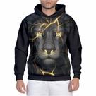 Blusa Moletom Masculino Estampado Leao Raio Casaco de Frio Inverno