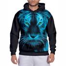 Blusa Moletom Masculino Estampado Tiger Blue Casaco de Frio Inverno