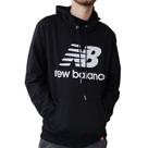 Blusa Moletom New Balance Canguru Capuz Essentials Preto BMT03558