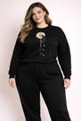 Blusa Moletom Plus Size Feminina Estampada Flor