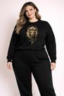 Blusa Moletom Plus Size Feminina Estampada Leão