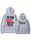 Blusa Moletom R a c i o n a i s Fé em Deus Blusa de Frio Flanelado Casaco Unissex