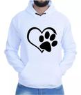 Blusa Moletom Unissex Canguru Dog Cachorro Coração Pata Top