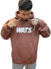 Blusa moletom wats logo - marrom