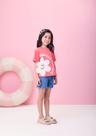 Blusa Momi Summer Paradise Laranja com Aplique de Flor