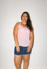 Blusa Morena Linda em Viscose Básica com Alça Rosa Claro