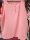 Blusa no tecido crepe chiffon sem manga tamanho P.M.G