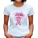Blusa Outubro Rosa Laço Babylook Se Cuide Toque Camisa Plus Campanha Prevenção Cancer de Mama