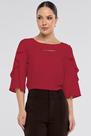 Blusa PKS Manga 7/8 Crepe Bordo