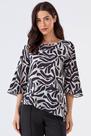 Blusa PKS Manga 7/8 Estampa P&B
