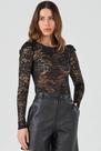 Blusa PKS Manga Longa Renda Preta Blusa PKS Manga Longa Renda Preta