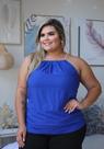 Blusa Plus Size Azul Viscose de Altíssima Qualidade Veste 42/44